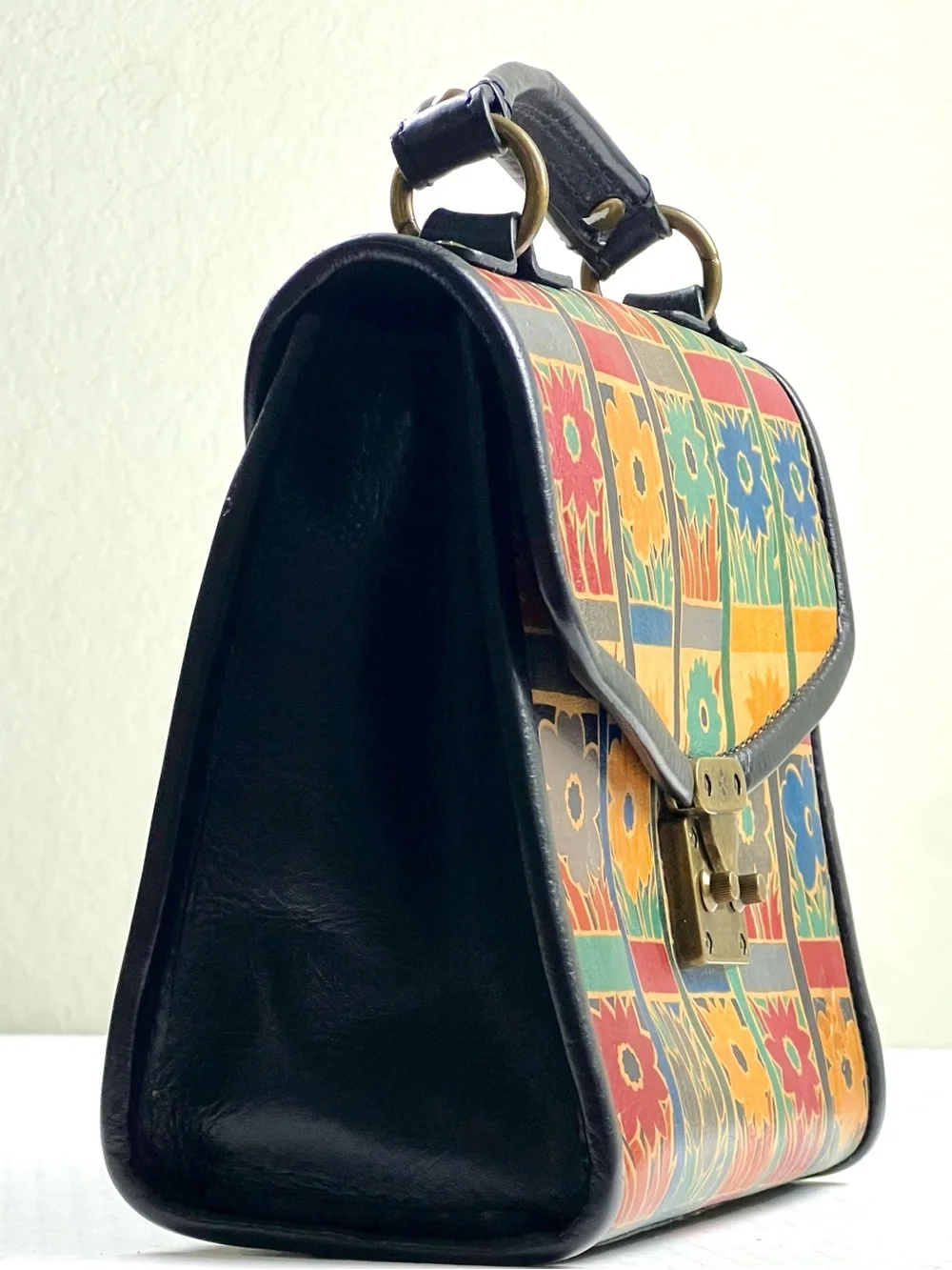 Patricia Nash Leather Floral Patchwork Top-Handle Bag - Multicolor